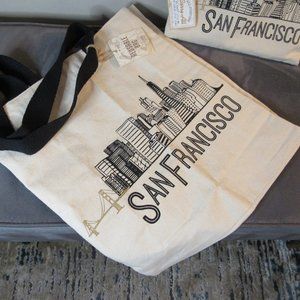 NWT: San Francisco Canvas Tote with Matching Zipper Pouch